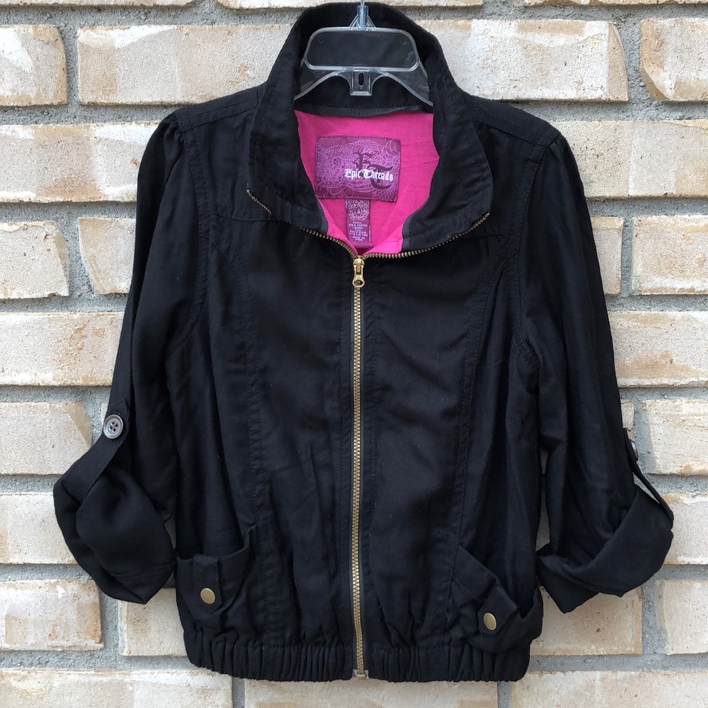 GUC Epic Threads Girls Jacket Black/ Pink Sz S
